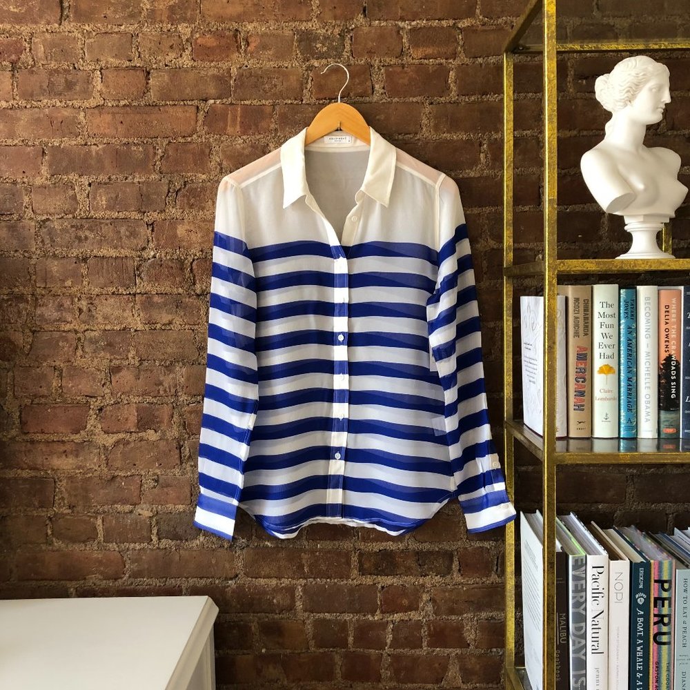 Equipment NWT! Silk Striped Blouse, Size M